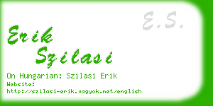 erik szilasi business card